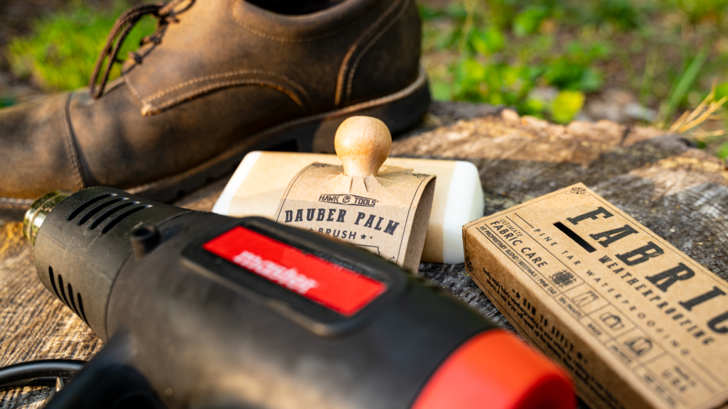 Dauber Palm Brush with Heat Gun and a boot